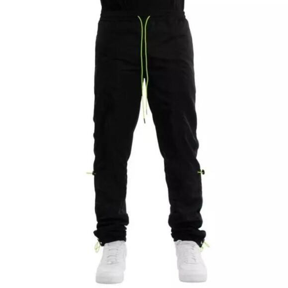 Mens Casual Side Pockets Adjustable Elastic Cord Hyper Jogger Pants Size Medium - Picture 1 of 12